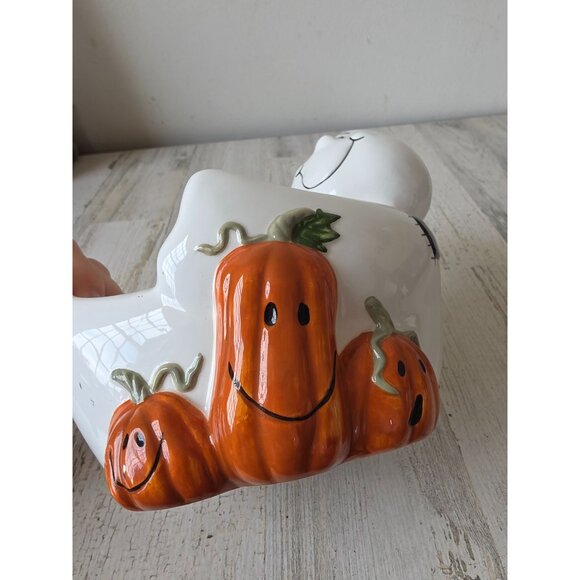 Sonoma ceramic ghost candy bowl‎ tray dish pumpkins...